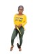 Yellow Fashion Regular O-Neck Full Patchwork Print Medium and long term Tees & T-shirts