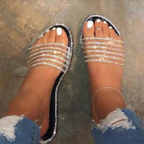 Black Fashion Casual Patchwork Slippers