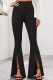 Black Casual Solid High Waist Speaker Bottoms