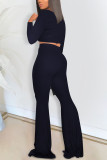 Red Fashion Casual adult Ma'am Solid Two Piece Suits Loose Long Sleeve Two Pieces
