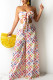 White Sexy Print Patchwork With Bow Strapless Sleeveless Two Pieces