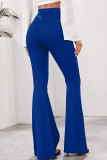 Fluorescent Green Casual Solid High Waist Speaker Bottoms
