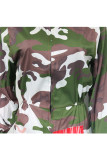 Camouflage Casual Print Long Sleeve Turndown Collar