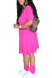 Black Fashion Casual Black Yellow rose red Navy Blue Army Green Cap Sleeve Short Sleeves O neck A-Line Knee-Length Solid Dresses