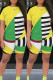 Yellow Fashion Active Casual O Neck Geometric Plus Size