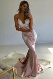 Colorful blue adult Fashion Sexy Spaghetti Strap Sleeveless Slip Mermaid Floor-Length Patchwork backless