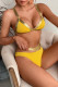 Yellow Fashion Sexy Patchwork Hollowed Out Backless Swimwears