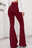 Fluorescent Green Casual Solid High Waist Speaker Bottoms