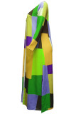 Yellow Casual Elegant Twilled Satin Plaid Print Cardigan Bateau Neck Outerwear