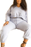 Grey Street Solid Bandage Frenulum O Neck Plus Size 