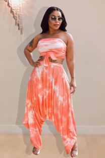 Orange Street Fashion adult Two Piece Suits Print Loose Sleeveless Two-piece Pants Set