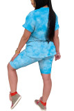 White Fashion Casual adult Ma'am Print Character Two Piece Suits Straight Short Sleeve Two Pieces