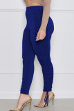 Grey Street Solid Patch Fold Regular Mid Waist Pencil Bottoms