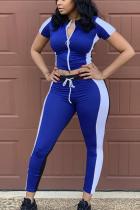 Blue Sexy Fashion Patchwork Print pencil