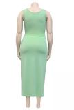 Black Fashion adult Sexy O Neck Bandage Two Piece Suits Solid