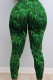Green Sexy Print Skinny Bottoms