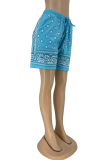 Pink Casual Print Patchwork Regular Mid Waist Straight Bottoms