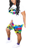 Camouflage Milk Silk Fashion Sexy adult Ma'am Camouflage Two Piece Suits pencil Short Sleeve Two Pieces