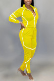 White Fashion Active adult Ma'am Patchwork Solid Two Piece Suits pencil Long Sleeve Two Pieces