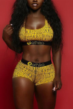 Multi Fashion Sexy U Neck Print Swimwears