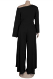 Pink Fashion Casual Solid Patchwork Slit Oblique Collar Long Sleeve Two Pieces