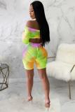Blue Sexy Fashion Print Tie Dye Patchwork asymmetrical Straight Long Sleeve