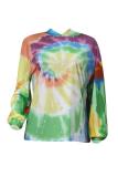 Multi-color hooded Print Print Long Sleeve Sweats & Hoodies