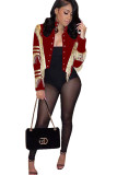Blue cardigan Embroidery tassel Solid Button Others Long Sleeve 