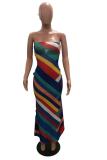 Multi-color Fashion Sexy Off The Shoulder Sleeveless Wrapped chest Mermaid Sheath Floor-Length Argyle