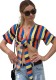 As Show Fashion Casual Regular sestva moja Patchwork Print Short Tees & T-shirts