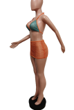 Rose Red Sexy Solid Patchwork Mesh Swimwears