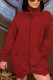 Wine Red Fashion Casual Adult Solid Patchwork Turtleneck Long Sleeve Mini A Line Dresses