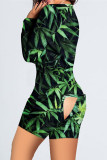 White Casual Living Print Basic V Neck Regular Romper