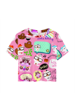 Turquoise Casual Print Patchwork O Neck T-Shirts