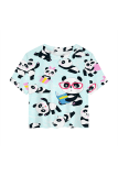 Lake Blue Casual Print Patchwork O Neck T-Shirts