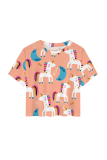 Green Casual Print Patchwork O Neck T-Shirts