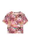 Green Casual Print Patchwork O Neck T-Shirts