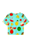 Green Casual Print Patchwork O Neck T-Shirts