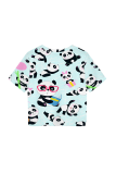 Lake Blue Casual Print Patchwork O Neck T-Shirts