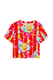 Turquoise Casual Print Patchwork O Neck T-Shirts
