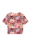 Green Casual Print Patchwork O Neck T-Shirts