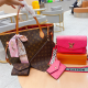 Rose Brown Daily Letters Patchwork Bags