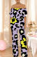 Purple Casual Print Off Shoulder Loose Jumpsuits
