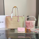 Apricot Pink Daily Letters Patchwork Bags