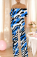 Blue White Casual Print Off Shoulder Loose Jumpsuits