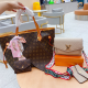 Apricot Brown Daily Letters Patchwork Bags