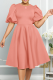 Light Pink Elegant Solid Color Zipper O Neck Evening Dresses