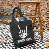 Black TROUBLE MAKER PRINTED BAG