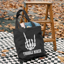 Black TROUBLE MAKER PRINTED BAG