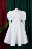 Green Yellow Elegant Solid Color Zipper O Neck Evening Dresses